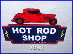 Vintage Hot Rod Shop Auto Parts Lightning 1950 12 Metal Car Gasoline & Oil Sign Vintage Hot Rod Shop Auto Parts Lightning 1950 12 Metal Car Gasoline & Oil Sign