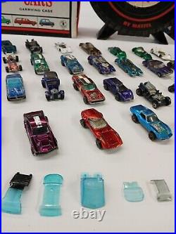 Vintage Hot Wheels Redlines lot of 38 With 2 Cases And Various Parts