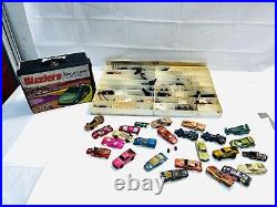 Vintage Hot Wheels Sizzlers Race Case + Large Case and Cars, Tires, Misc Parts