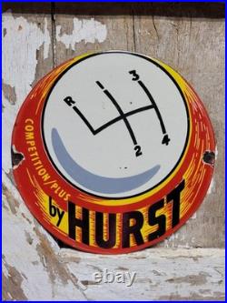 Vintage Hurst Porcelain Sign Old Automotive Race Car Shifter Aftermarket Parts
