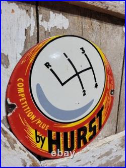 Vintage Hurst Porcelain Sign Old Automotive Race Car Shifter Aftermarket Parts