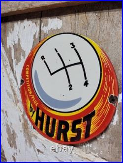 Vintage Hurst Porcelain Sign Old Automotive Race Car Shifter Aftermarket Parts