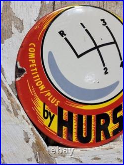 Vintage Hurst Porcelain Sign Old Automotive Race Car Shifter Aftermarket Parts
