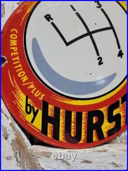 Vintage Hurst Porcelain Sign Old Automotive Race Car Shifter Aftermarket Parts