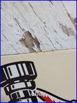 Vintage Iskenderian Porcelain Sign 30 Old Poly Dyne Car Auto Parts Profile Cams