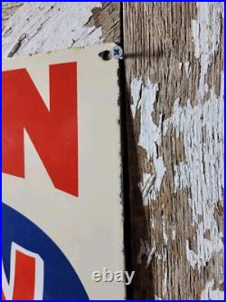 Vintage Iskenderian Porcelain Sign 30 Old Poly Dyne Car Auto Parts Profile Cams