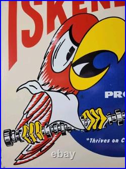 Vintage Iskenderian Porcelain Sign 30 Old Poly Dyne Car Auto Parts Profile Cams