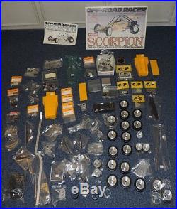 Vintage KYOSHO SCORPION lot spare and special parts CRP cox ALL NEW IN BAGS box