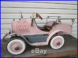 Vintage Kalee Fire Truck Pedal Car (parts/fix) Pink Pedal Car Toy