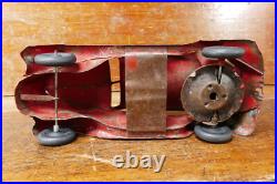 Vintage Kingsbury Lincoln Zephyr Windup Pressed Steel Sedan Car Parts/Restore