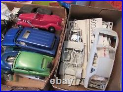 Vintage LARGE LOT Model Plastic Cars Built-Parts Stock Race Ford Chevy- JUNKYARD