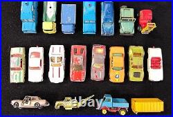 Vintage Lesney & Later Dated Matchbox Lot of Cars & Trucks, Parts Playworn