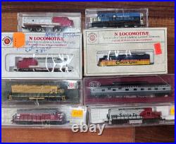 Vintage Lot of 8 Mixed N Scale Train Engines & Car Lot (For Parts / Not Tested)