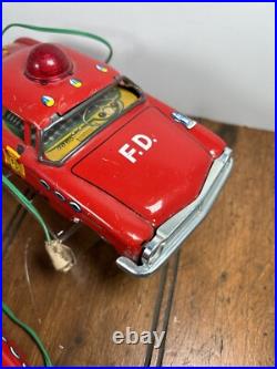 Vintage MARX Battery Operated Fire Chief TIN CAR Lot Of 2 PARTS ONLY Repair