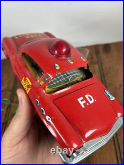 Vintage MARX Battery Operated Fire Chief TIN CAR Lot Of 2 PARTS ONLY Repair