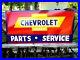 Vintage-Metal-Chevy-CHEVROLET-USED-CARS-Parts-Service-Gas-36-Hand-Painted-Sign-01-ci