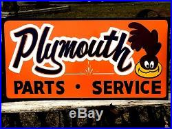 Vintage Metal Road Runner Dodge Plymouth PARTS SERVICE Truck 36 Car Hotrod Sign