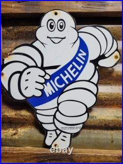 Vintage Michelin Man Sign 16 Tire Automobile Car Part Supply Old Porcelain Sign