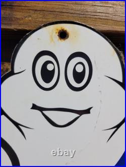Vintage Michelin Man Sign 16 Tire Automobile Car Part Supply Old Porcelain Sign