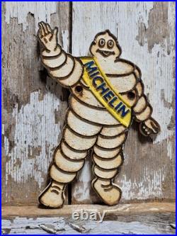 Vintage Michelin Man Sign Old Cast Iron 8 Auto Vehicle Car Truck Parts Tires