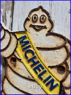 Vintage Michelin Man Sign Old Cast Iron 8 Auto Vehicle Car Truck Parts Tires