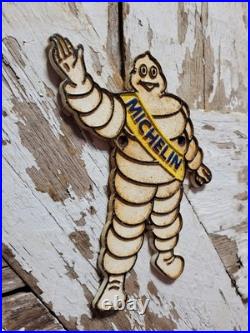 Vintage Michelin Man Sign Old Cast Iron 8 Auto Vehicle Car Truck Parts Tires