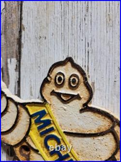 Vintage Michelin Man Sign Old Cast Iron 8 Auto Vehicle Car Truck Parts Tires