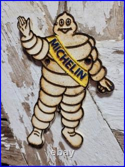 Vintage Michelin Man Sign Old Cast Iron 8 Auto Vehicle Car Truck Parts Tires