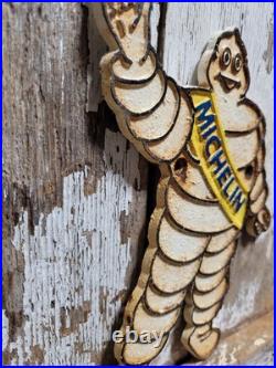 Vintage Michelin Man Sign Old Cast Iron 8 Auto Vehicle Car Truck Parts Tires