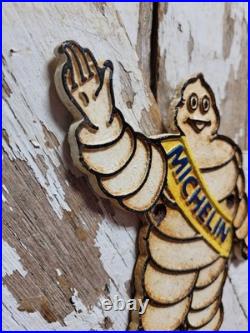 Vintage Michelin Man Sign Old Cast Iron 8 Auto Vehicle Car Truck Parts Tires