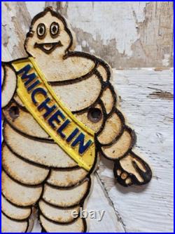 Vintage Michelin Man Sign Old Cast Iron 8 Auto Vehicle Car Truck Parts Tires