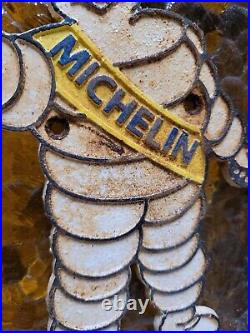 Vintage Michelin Man Sign Old Cast Iron 8 Automotive Vehicle Car Parts Tires