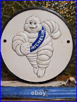 Vintage Michelin Man Sign Old Cast Iron Automobile Car Truck Parts Tire Company