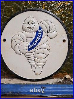 Vintage Michelin Man Sign Old Cast Iron Automobile Car Truck Parts Tire Company