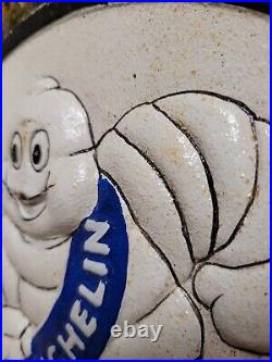 Vintage Michelin Man Sign Old Cast Iron Automobile Car Truck Parts Tire Company