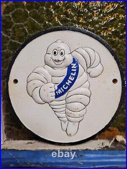 Vintage Michelin Man Sign Old Cast Iron Automobile Car Truck Parts Tire Company