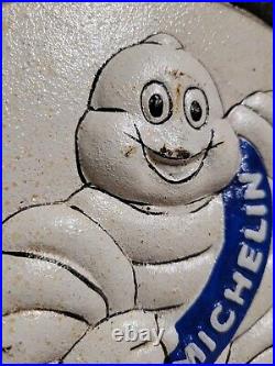 Vintage Michelin Man Sign Old Cast Iron Automobile Car Truck Parts Tire Company