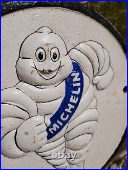 Vintage Michelin Man Sign Old Cast Iron Automobile Car Truck Parts Tire Company