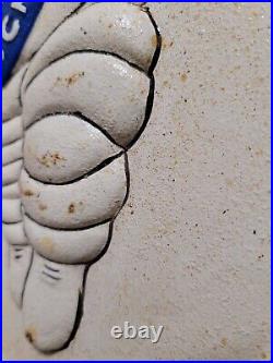 Vintage Michelin Man Sign Old Cast Iron Automobile Car Truck Parts Tire Company