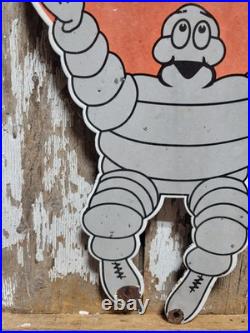 Vintage Michelin Porcelain Sign Old Bike Tire Auto Parts Car Tire Rubber Man 16