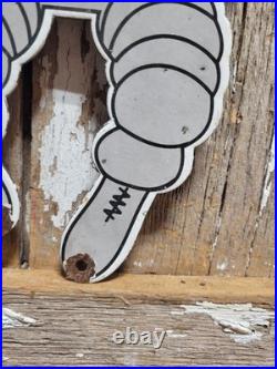Vintage Michelin Porcelain Sign Old Bike Tire Auto Parts Car Tire Rubber Man 16