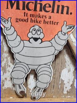 Vintage Michelin Porcelain Sign Old Bike Tire Auto Parts Car Tire Rubber Man 16