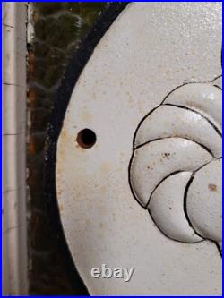 Vintage Michelin Sign Cast Iron Old Automobile Car Truck Parts Tire Service Man