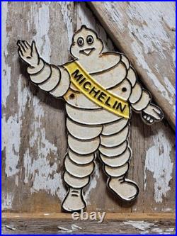 Vintage Michelin Sign Old 14 Cast Iron Tire Automotive Car Truck Service Parts