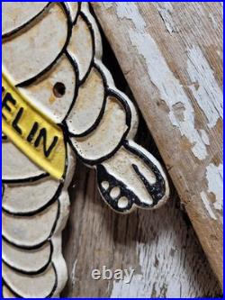 Vintage Michelin Sign Old 14 Cast Iron Tire Automotive Car Truck Service Parts