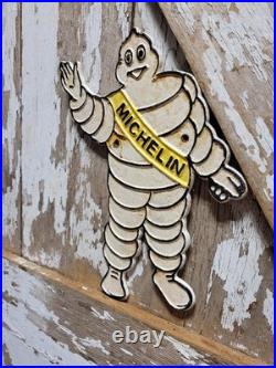 Vintage Michelin Sign Old 14 Cast Iron Tire Automotive Car Truck Service Parts