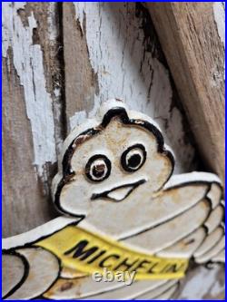 Vintage Michelin Sign Old 14 Cast Iron Tire Automotive Car Truck Service Parts