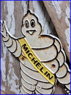 Vintage Michelin Sign Old 14 Cast Iron Tire Automotive Car Truck Service Parts