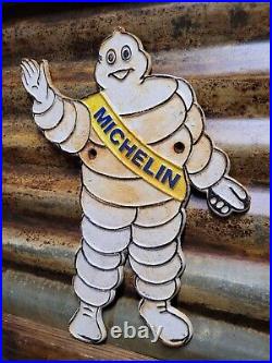 Vintage Michelin Sign Old Cast Iron 14 Automobile Car Parts Tires Manufacturer