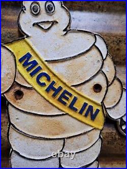 Vintage Michelin Sign Old Cast Iron 14 Automobile Car Parts Tires Manufacturer